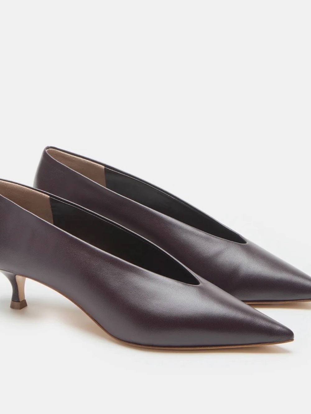 Le Monde Beryl Babouche Kitten Heel Pumps Plum 40.5/10